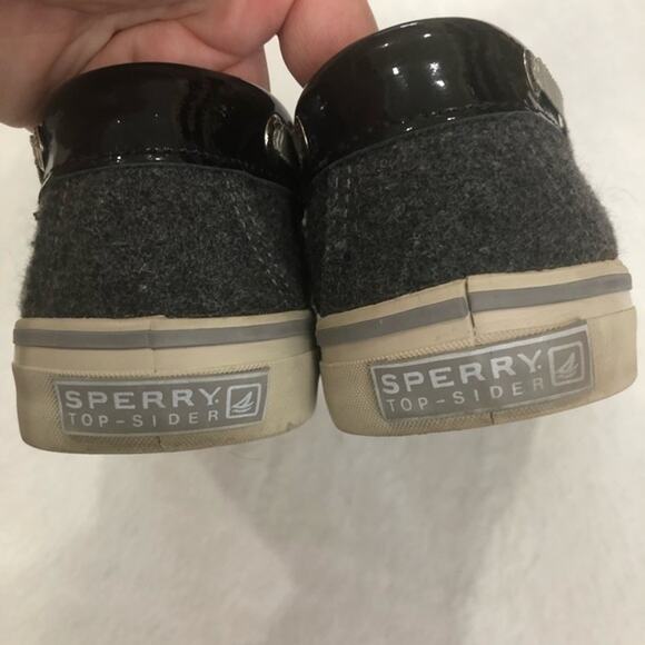 Sperry Gray Wool Patent Leather Top-Sider Size 7.5 - Picture 5 of 7